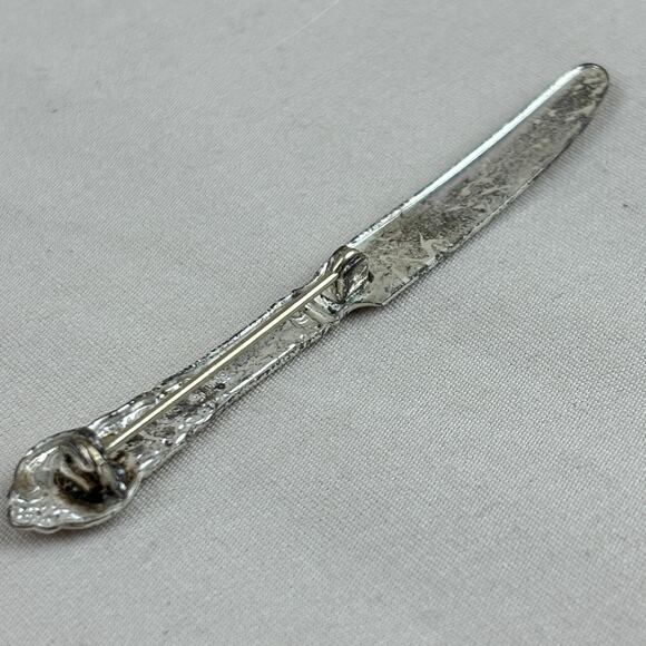 Antique Sterling Silver Butter Knife Brooch Pin Washington DC 1947 Souvenir 2.5" - Picture 3 of 12